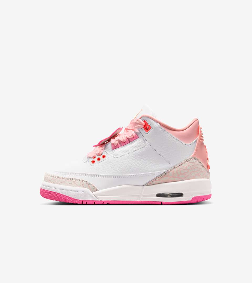 ジュニア エア ジョーダン 3(White and Pink Bloom)の商品画像