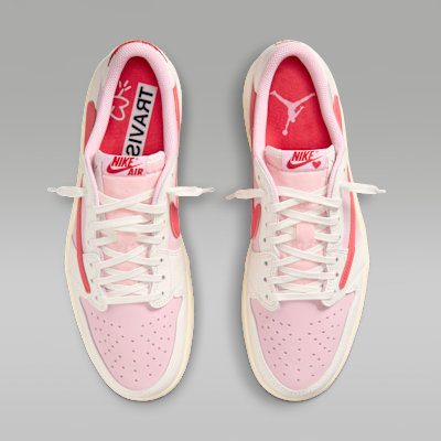 エア ジョーダン 1 LOW x トラヴィス スコット(Shy Pink and Tropical Pink)[IQ7604-101]の商品画像(4枚目)