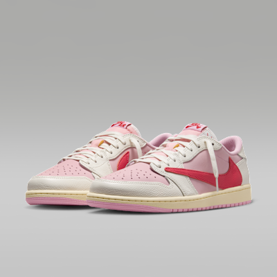 エア ジョーダン 1 LOW x トラヴィス スコット(Shy Pink and Tropical Pink)[IQ7604-101]の商品画像(5枚目)