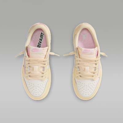 リトルキッズ ジョーダン 1 LOW x トラヴィス スコット(Muslin and Shy Pink)[IQ7605-100]の商品画像(4枚目)