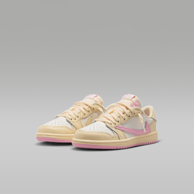 リトルキッズ ジョーダン 1 LOW x トラヴィス スコット(Muslin and Shy Pink)[IQ7605-100]の商品画像(5枚目)