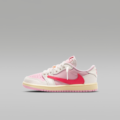 リトルキッズ ジョーダン 1 LOW x トラヴィス スコット(Shy Pink and Tropical Pink)の商品画像