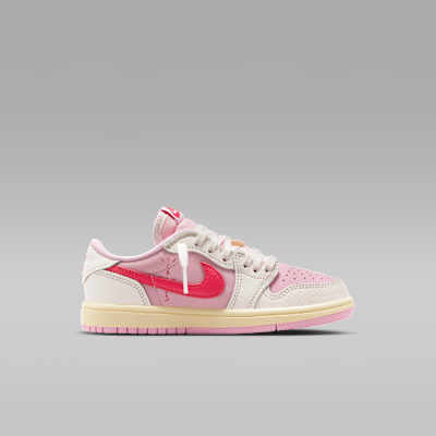リトルキッズ ジョーダン 1 LOW x トラヴィス スコット(Shy Pink and Tropical Pink)[IQ7605-101]の商品画像(3枚目)